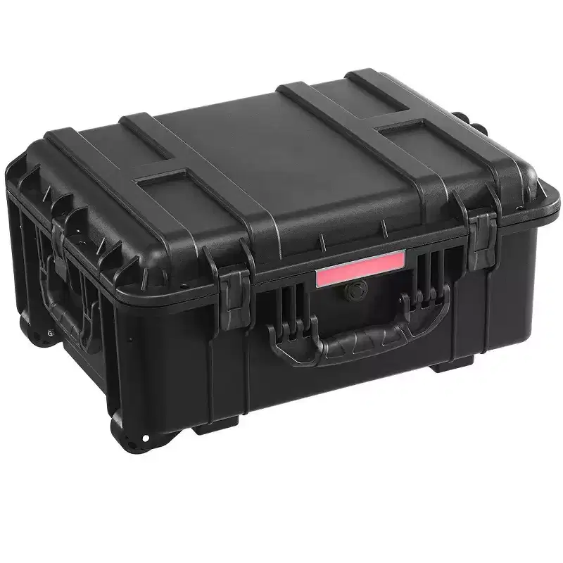 VEVOR Weatherproof Hard Case, Heavy Duty Protective Dry Box Case with Pre-Cut Foam, Wheels & Retractable Pull Handles for Travel, Hunt, Black