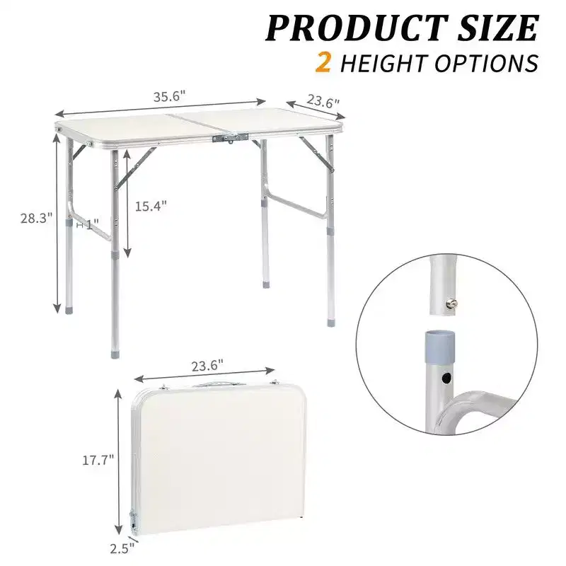 Karl Home Rectangular Portable Folding Table