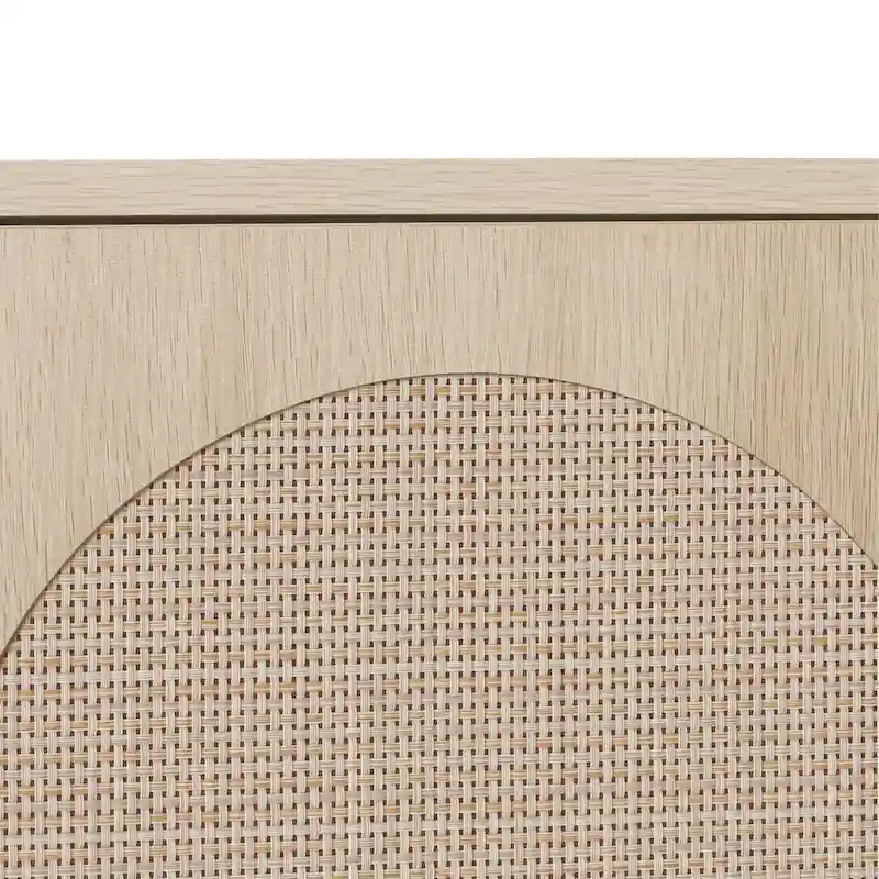 Rattan Door Freestanding Corner Cabinet