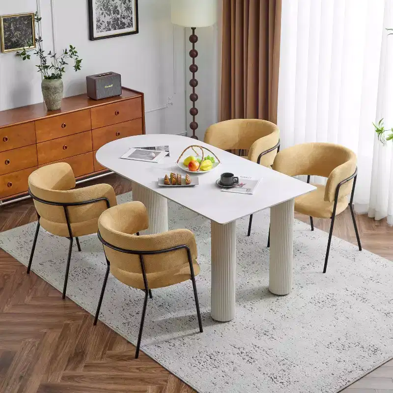 Christopher Knight Home Nest Modern Upholstered Dining Chairs with Metal Frame (Set of 6)