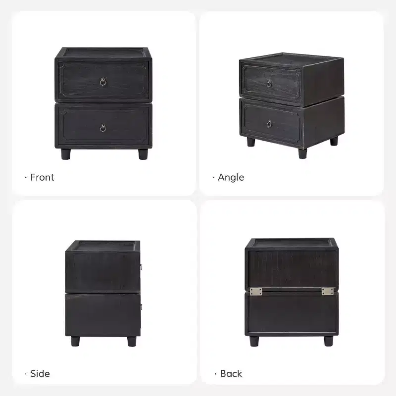 Leo 2 - Drawer End Table With Modular Design| ART OF LIVING DESIGNS-BLACK