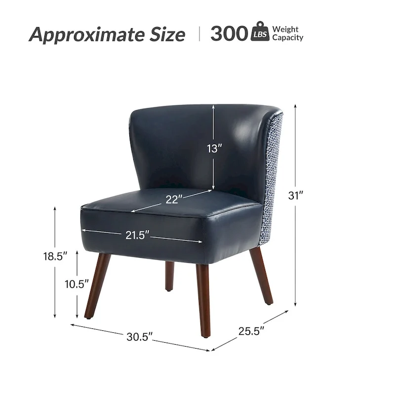 Alexander Mid-Century Modern Side Armchair with Solid Wood Legs by HULALA HOME