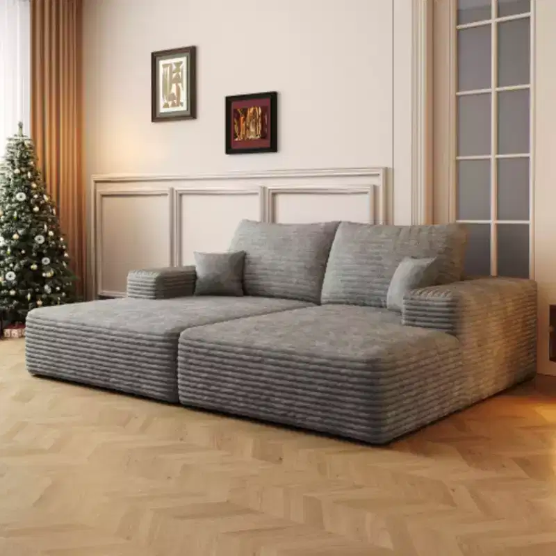 Modern Dual Sleeper Sofa Bed – No Assembly Required, Grey