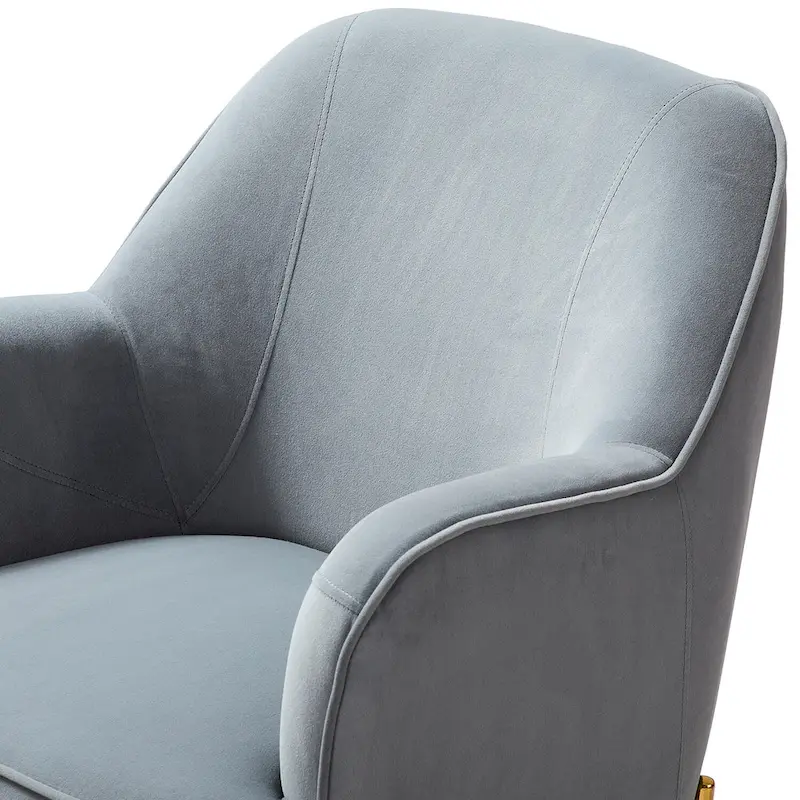 Marina Modern Velvet Accent Chair with Golden Legs Set of 2 by HULALA HOME