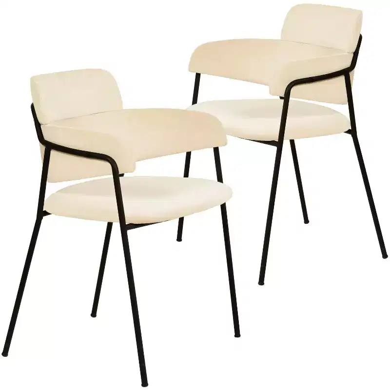 Axis Upholstered Dining Chair - Modern Accent Seating with Durable Powder-Coated Stainless Steel Legs for Kitchen, Dining, Office & Lounge.