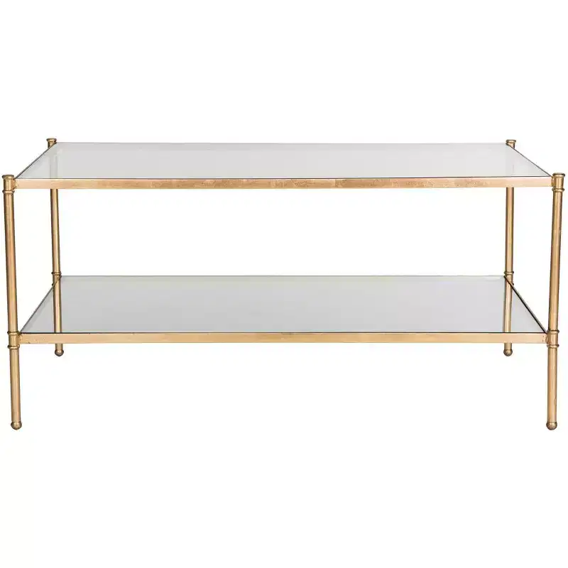 Aslan Coffee Table - Gold/Glass - Safavieh