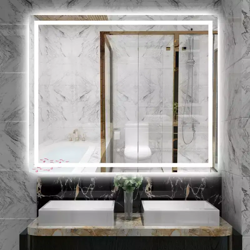 48x40 Anti-Fog LED Bathroom Mirror with Lights & Dimmer