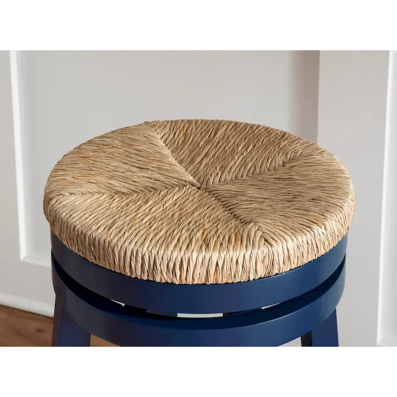 Maya Backless 31-Inch 360-Degree Swivel Bar Stool with Seagrass Seat
