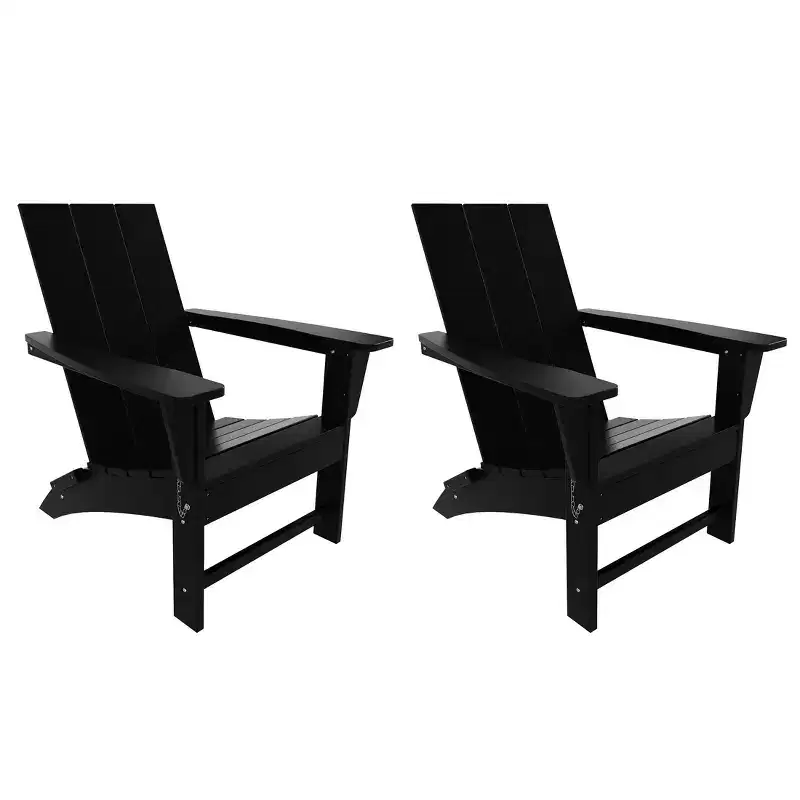 WestinTrends Ashore HDPE Folding Adirondack Chair (Set of 2)