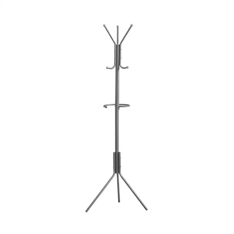 68 Metal Coat Rack with Hanging Bar & 6 Hooks, Umbrella Holder