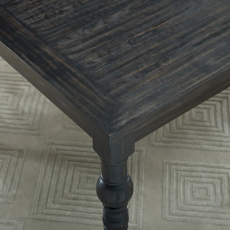Roundhill Furniture Leviton Upholstered Dark Wash Wood 6-piece Dining Set