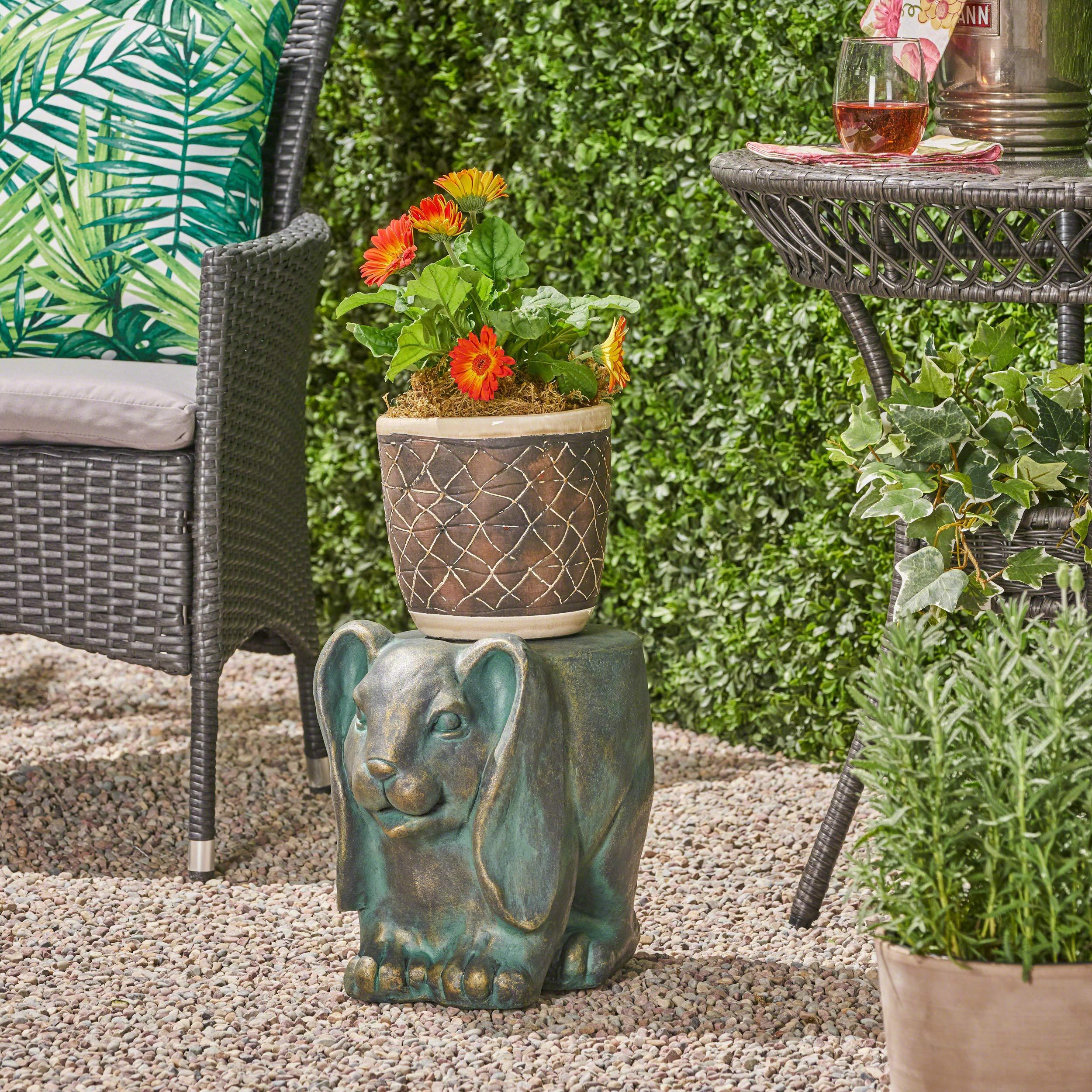 Decorative Rabbit Shaped Outdoor Garden Accent Stool