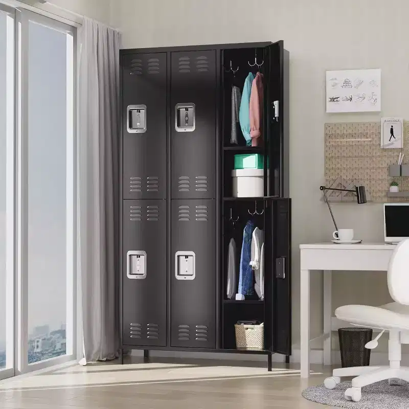 Metal Lockers for Employees 6 Doors, Office and Industrial Storage Cabinet, Suitable for Home, Office, Gym, School