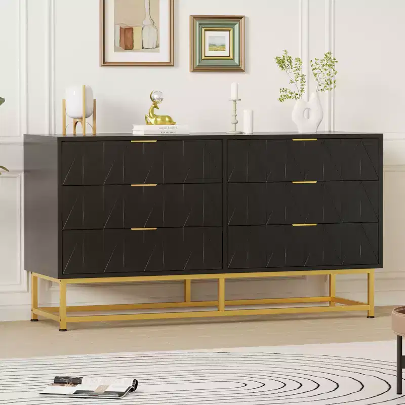 6-Drawer Small Dresser - Modern Chest w/Storage, Compact Nightstand & Organizer for Bedroom/Living Room