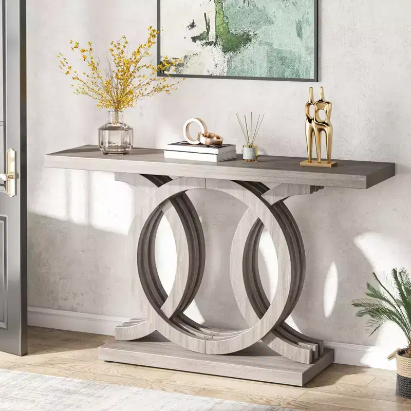 LITTLE TREE 55" Farmhouse Console Table Gray