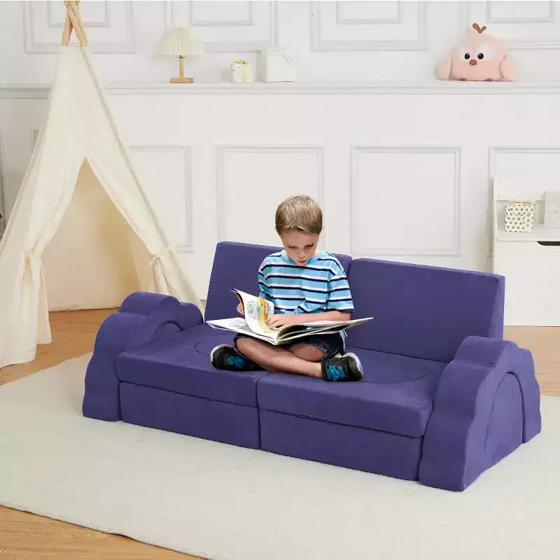 11pcs Modular Kids Play Couch, Children Sectional Sofa Floor Toddler Couch for Kids, Convertible Foam Floor Sofa for Playroom Bedroom