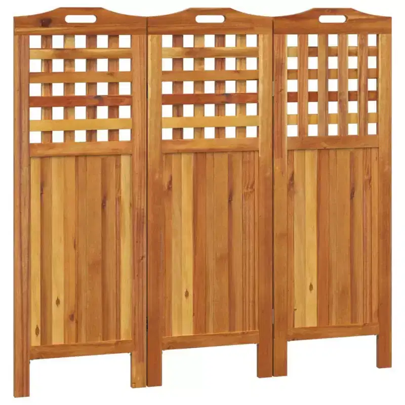 vidaXL 3 Panel Room Divider Privacy Room Divider Screen Solid Wood Acacia