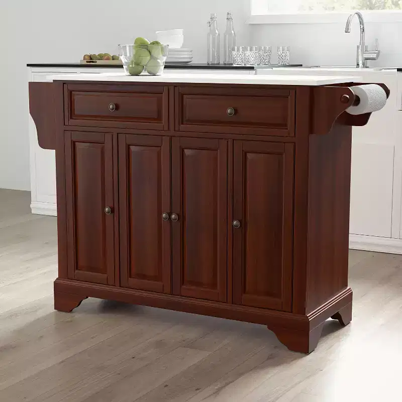 Lafayette Granite White Top Full Size Kitchen Island/Cart - Crosley