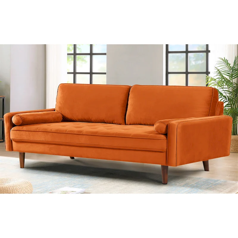 Monahan 70W Wood Frame Velvet Tufted Sofa