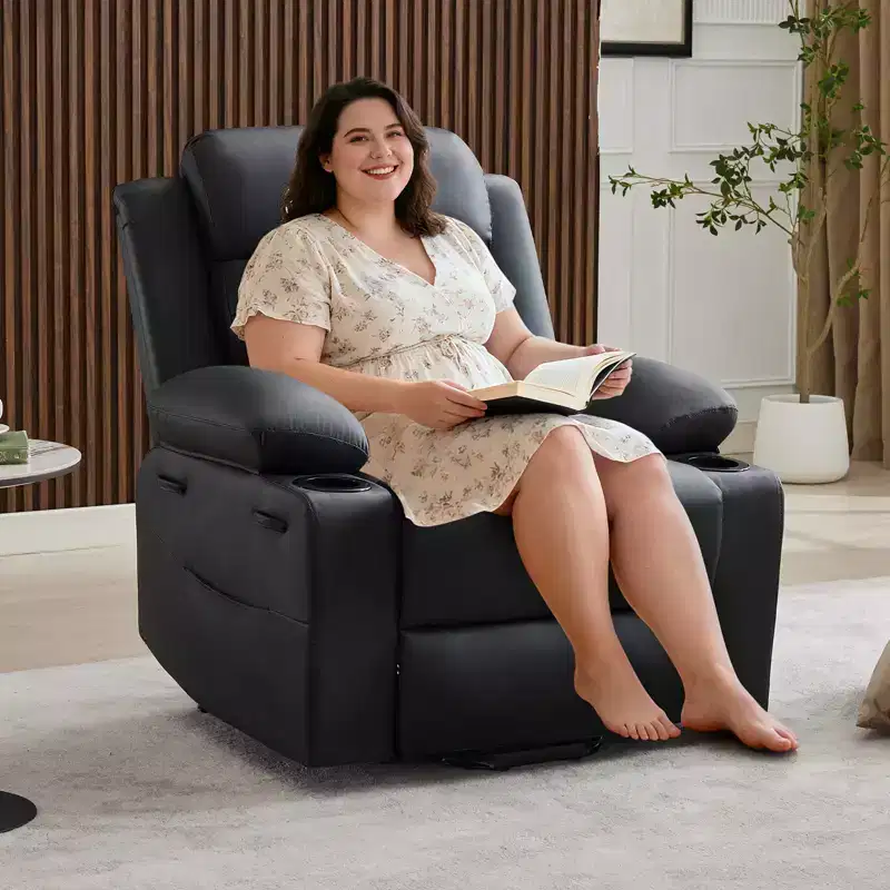 Recliner Chairs for Adults, Recliner with Headrest & Charging Ports, Electric Recliner Sofa Chair for Living Room