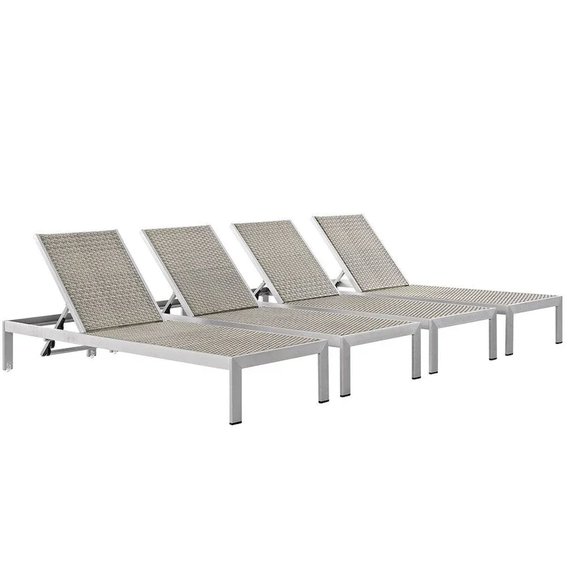 Shore Aluminum Outdoor Chaise Set of 4