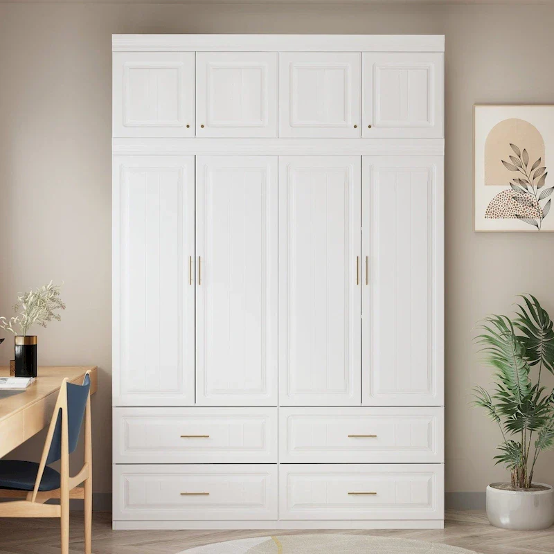 93.9H/74.2H Armoires Wardrobe Closet Cabinet Hanging Drawers Storage