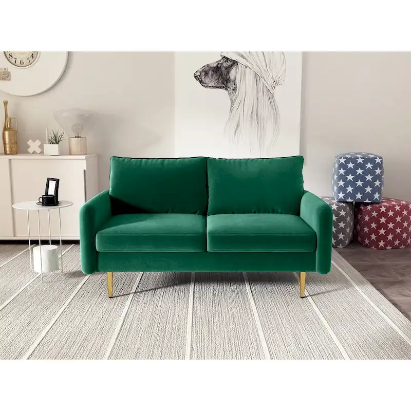 58 Velvet Square Arm Loveseat