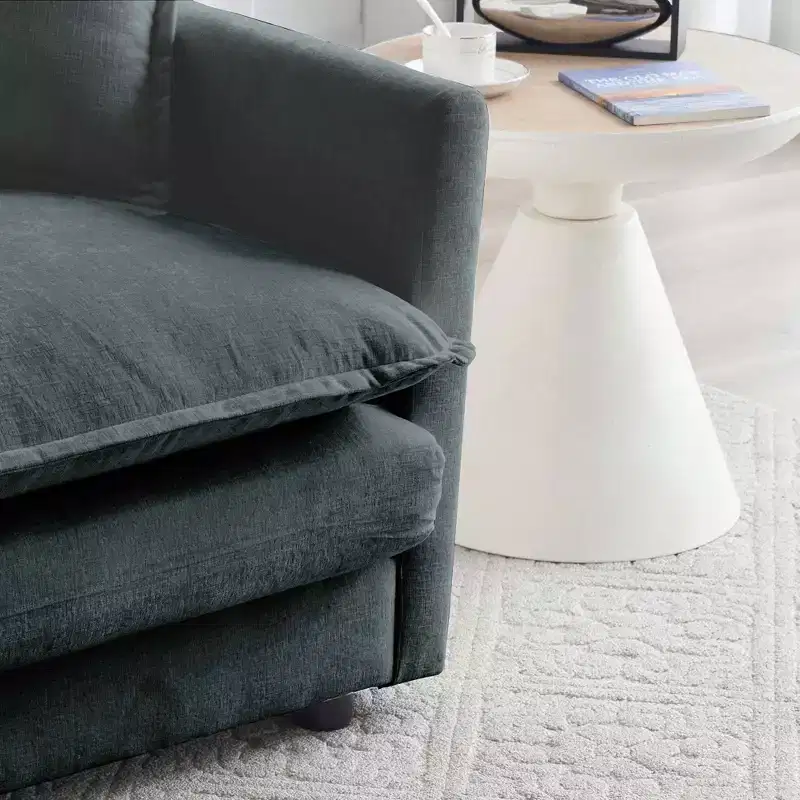 MAYEERTY Mid Century Modern 3 Seater Sofa with 2 Armrest Pillows 2 Toss Pillows for Living Room Gray