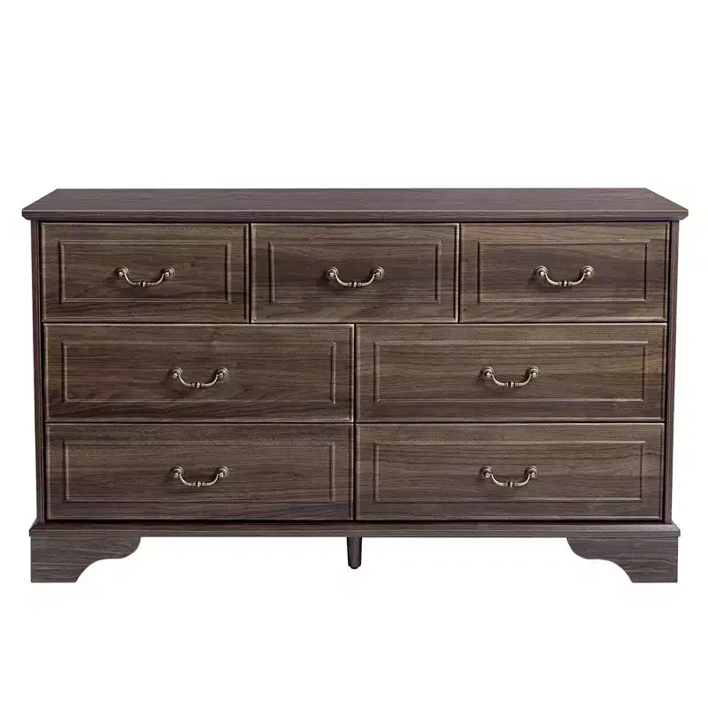 Karl Home 7-Drawer Brown MDF (Medium-Density Fiberboard) 53.94in. W Chest of Drawer