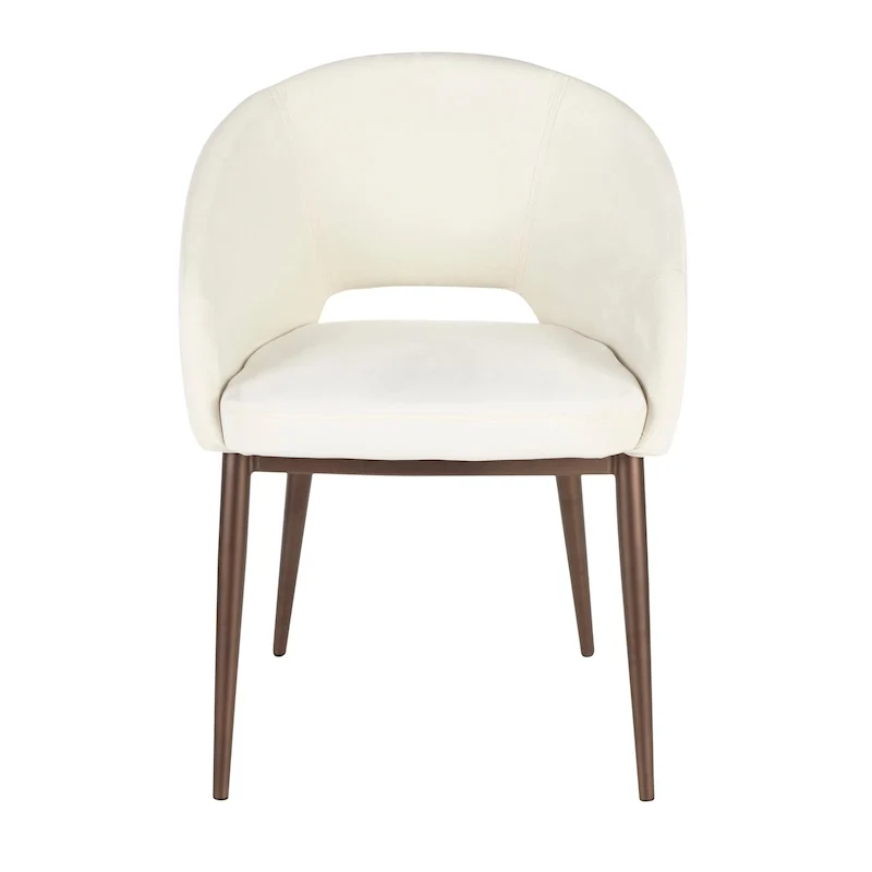 Upholstered Dining Chair with Copper Metal Legs