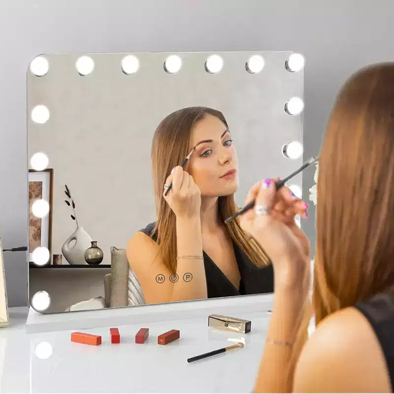 Hollywood Vanity Mirror with 17 LED Dimmable Lights in White