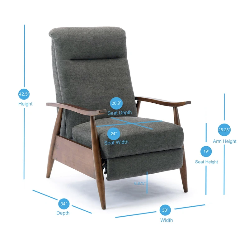 Sloan Wood Arm Push Back Recliner by Greyson Living