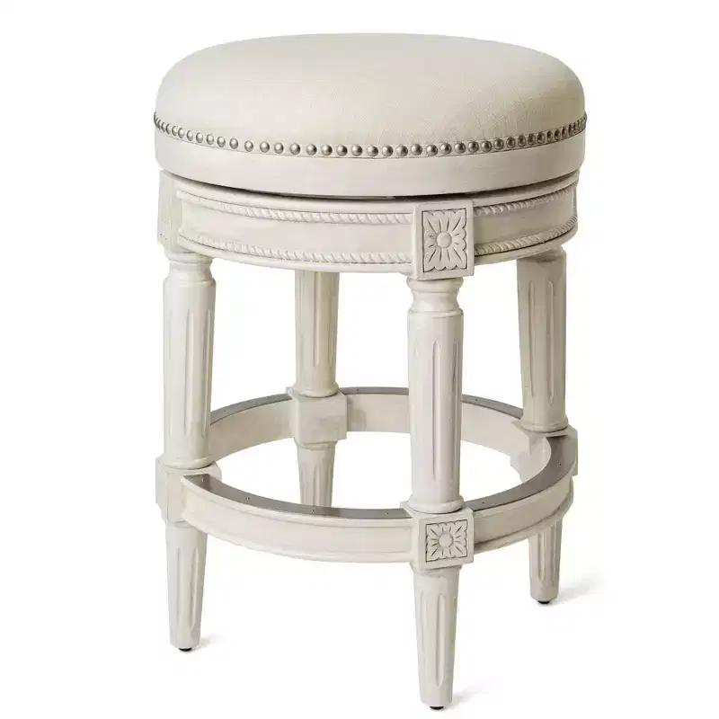 Maven Lane 26 Pullman Backless Swivel Counter Height Bar Stools with Fabric