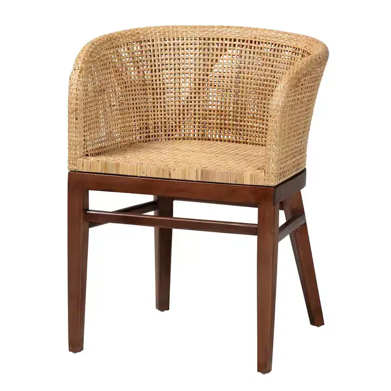 Dining Chair: Acacia Frame, Woven Rattan, Bohemian Design, Assembly Required