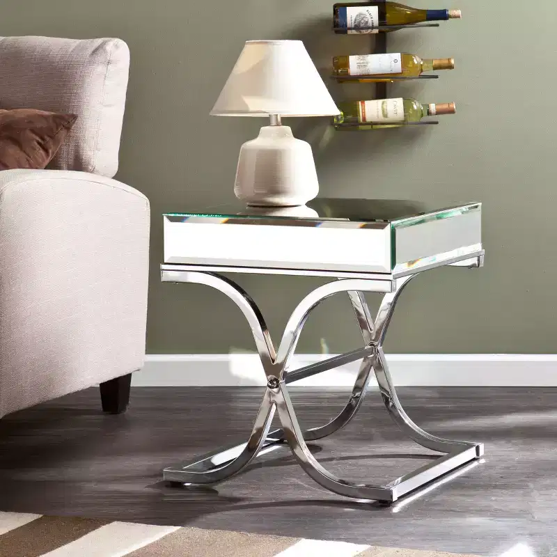 Ava Mirrored End Table - Silver - SEI