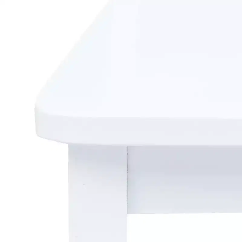 vidaXL Dining Chair Set of 4 White Solid rubber wood Standard