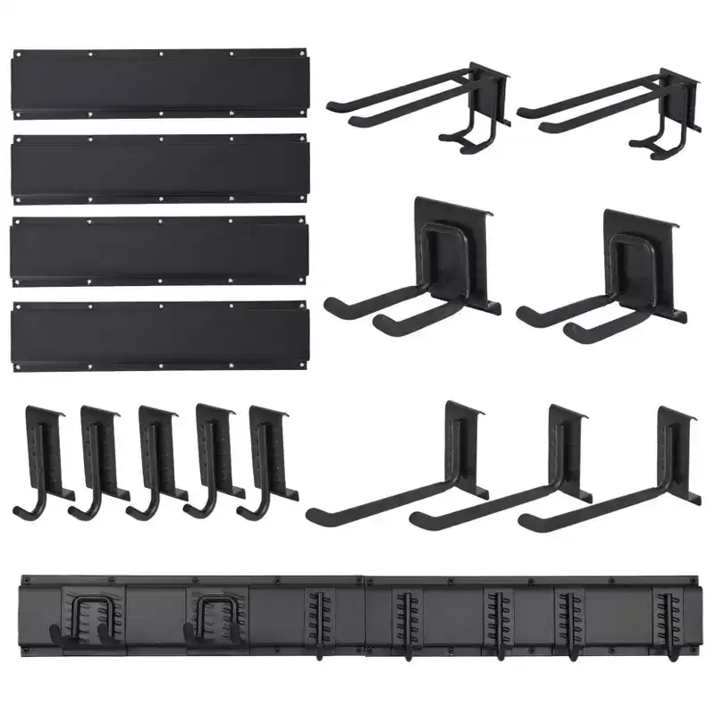 Tool Organizer, Garage Organizer  64 in Heavy Duty Metal Wall Mount Shovel Broom Holder with 12 Adjustable Hooks
