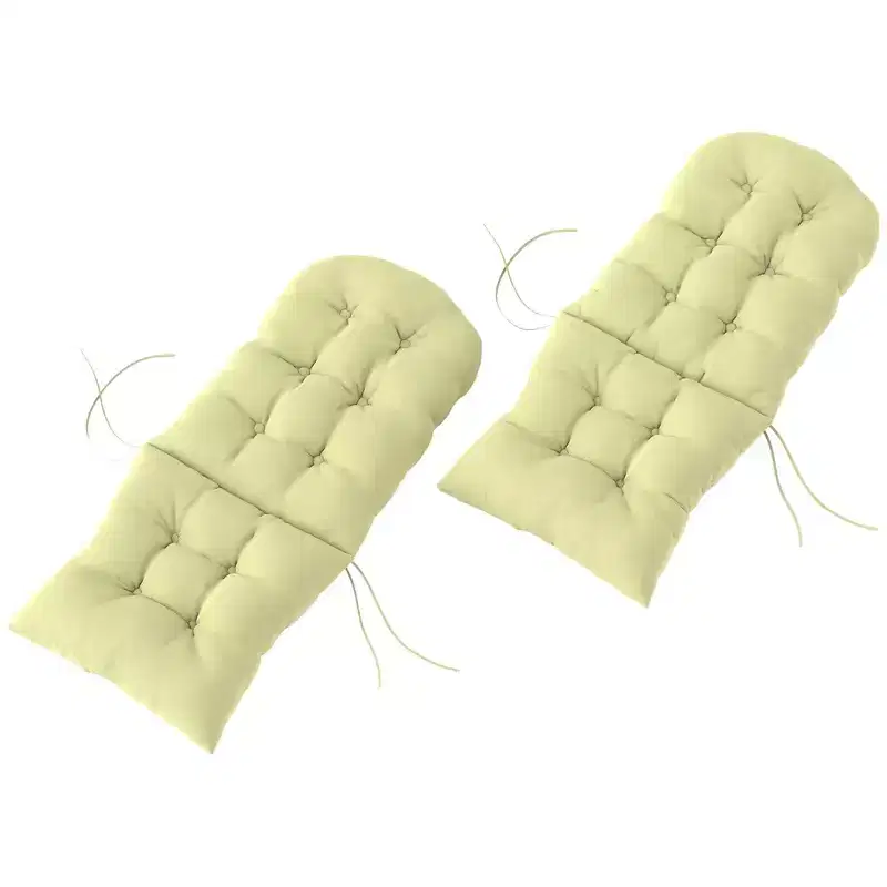 Adirondack Chair Cushions Set of 2, Tufted High Back Patio Non-Slip Cushions for Adirondack Chairs, Beige