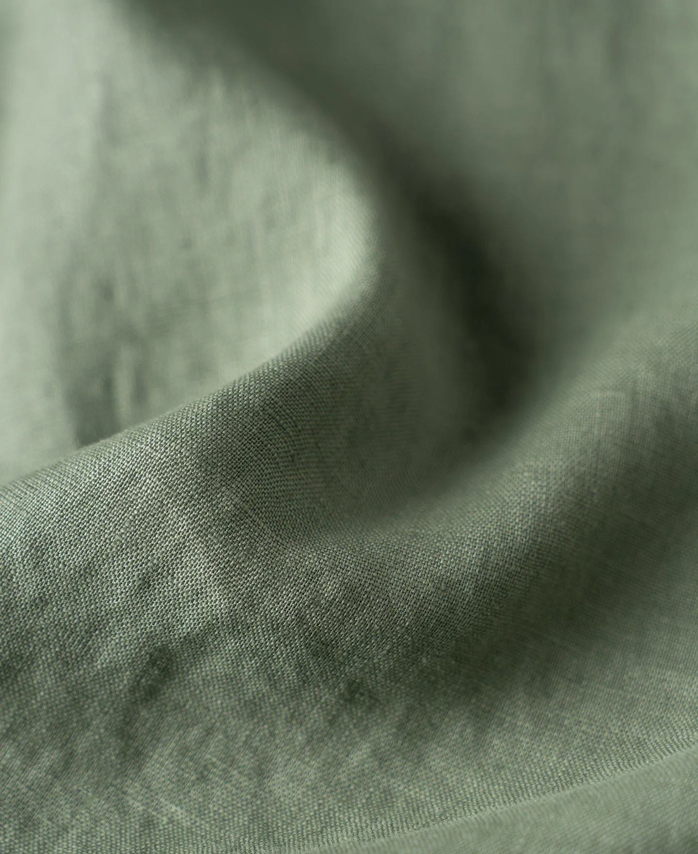 1950s Italian Collar Long Sleeve Linen Shirt - Sage
