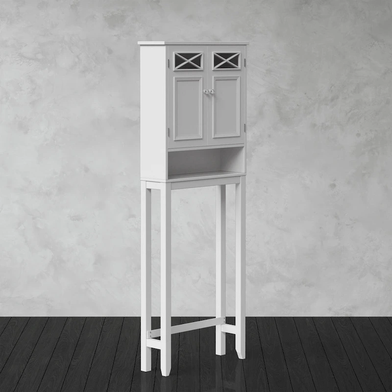 Teamson Home Dawson Over-the-Toilet Space Saver, White - 8L x 25W x 68H