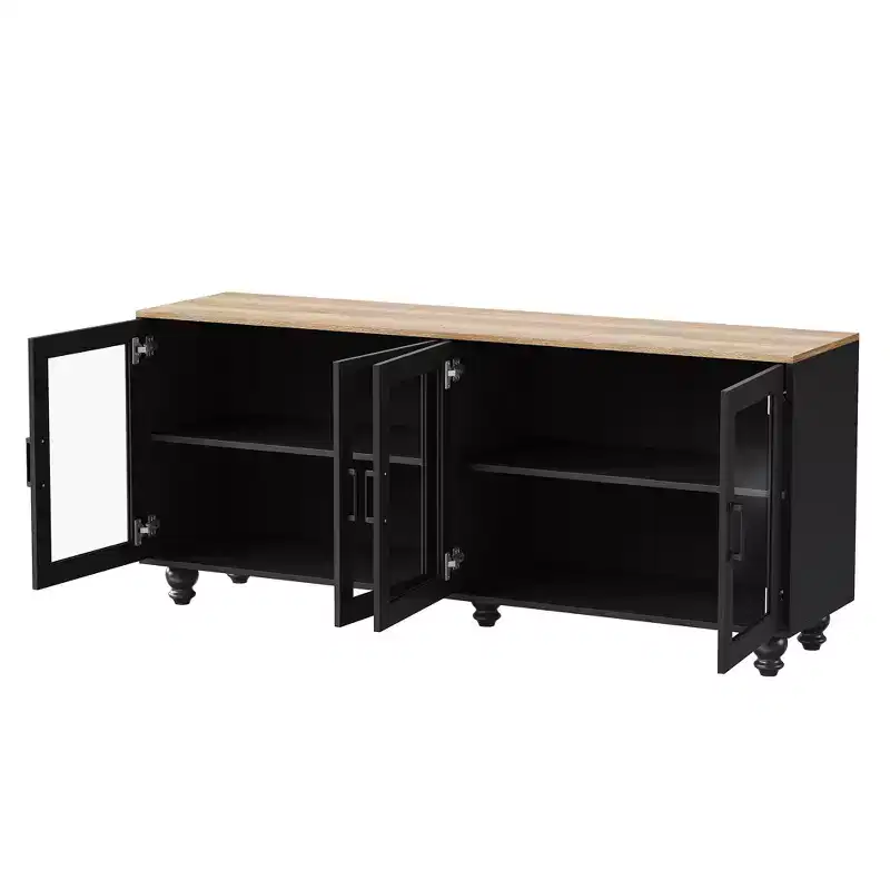 Modern TV Stand For TVs Up to 70, Entertainment Center with Storage Cabinet, Media Console Table Adjustable Shelves for Living Room Bedroom