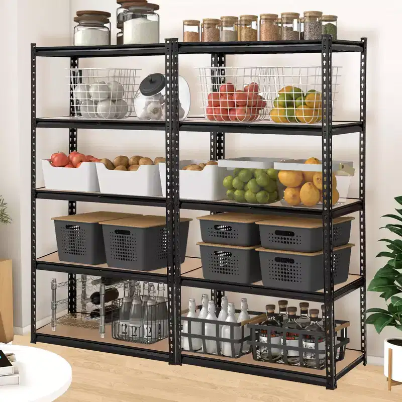 Heavy Duty Storage Shelves - 5-Tier Adjustable Metal Shelving Unit for Garage, Basement & Pantry Organization