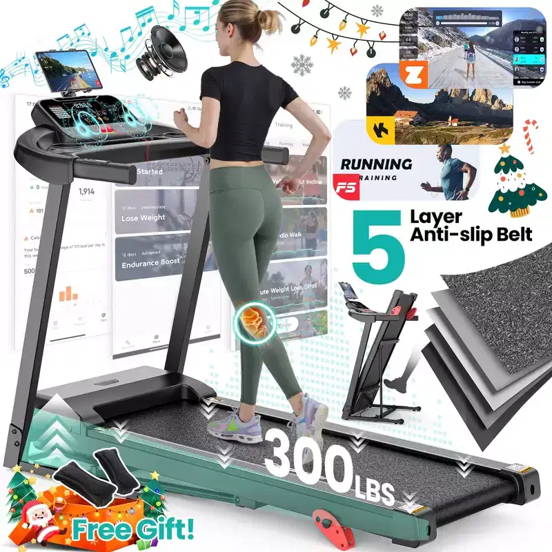 Portable Folding Treadmills Clearance, 2.75 HP Foldable Compact Treadmill for Home Office, Walking Running Treadmill with LED Display for Exercise