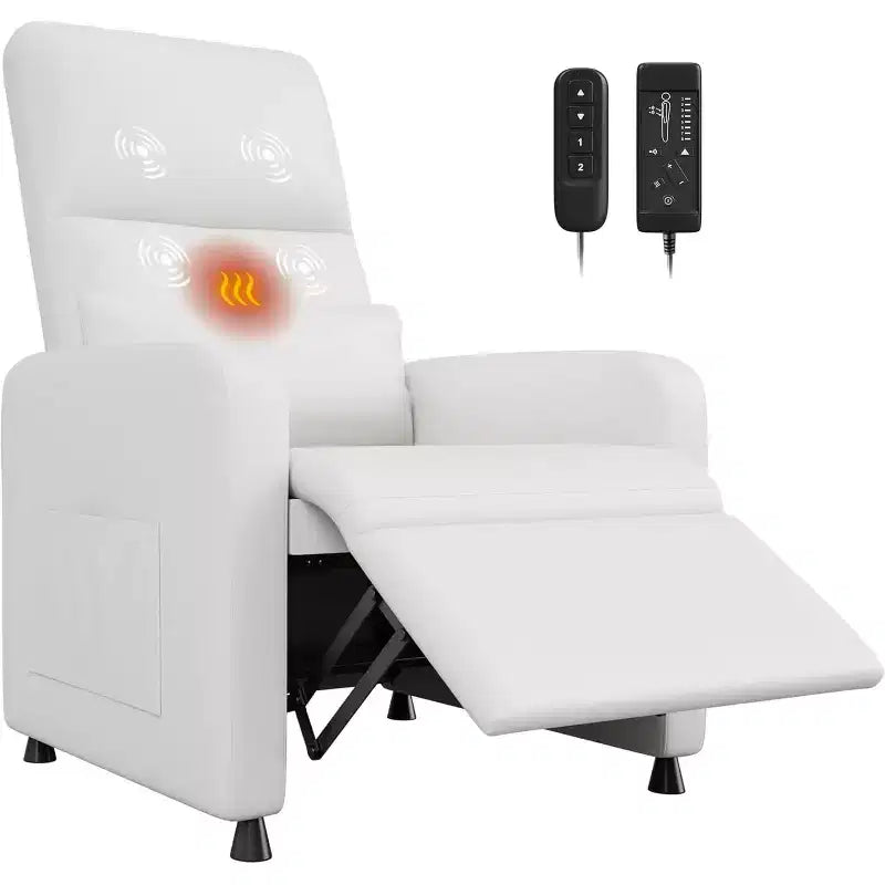 Ergonomic Power Recliner Chair - Massage & Heat Features, Adjustable Electric Recliner, Overstuffed PU Leather Single Sofa (Living Room Use)