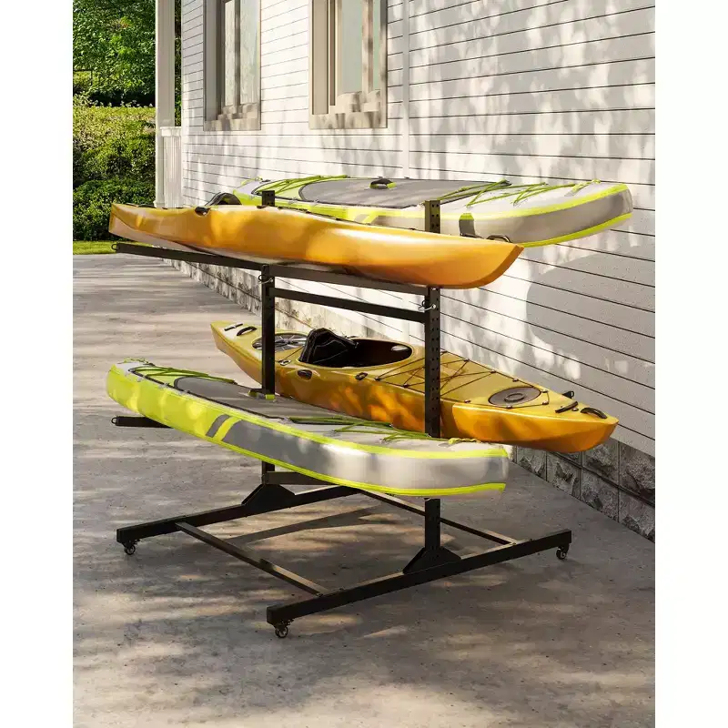 COZONY 2-Layer Heavy Duty Kayak Storage Rack, Double-Sided Steel Stand for Garage Dock Shed