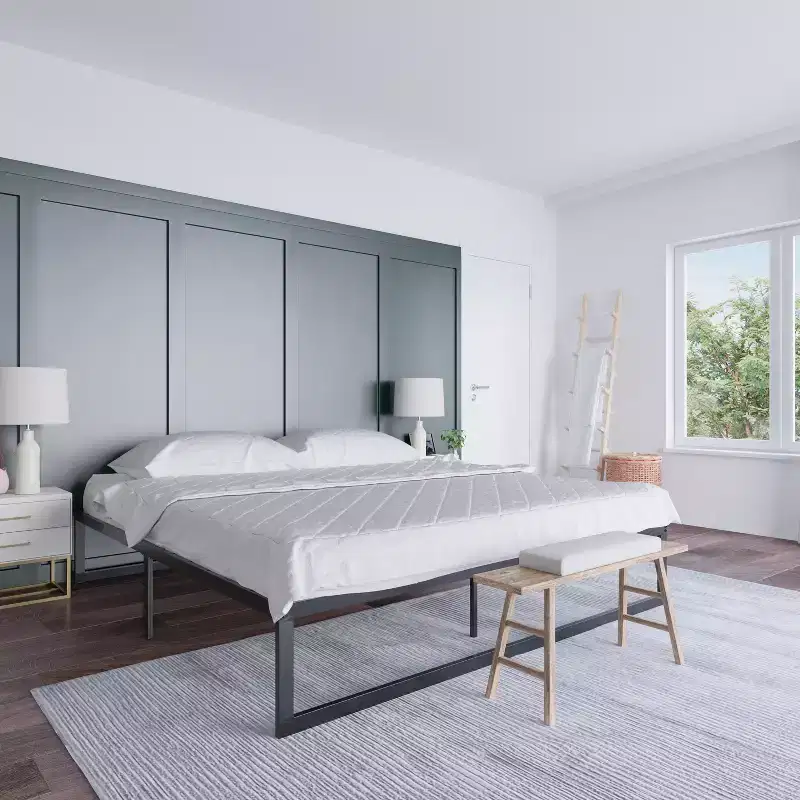 14 Inch Twin Metal Platform Bed Frame/Steel Slat Support/No Box Spring Needed