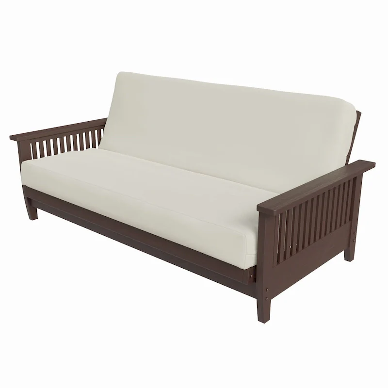 Full Size Futon Frame with Space-Saving Fold Mechanism