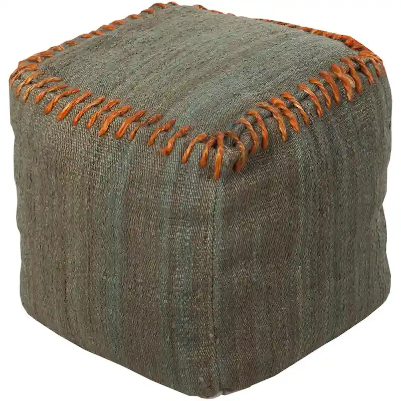 Square Jute Pouf 18-inch
