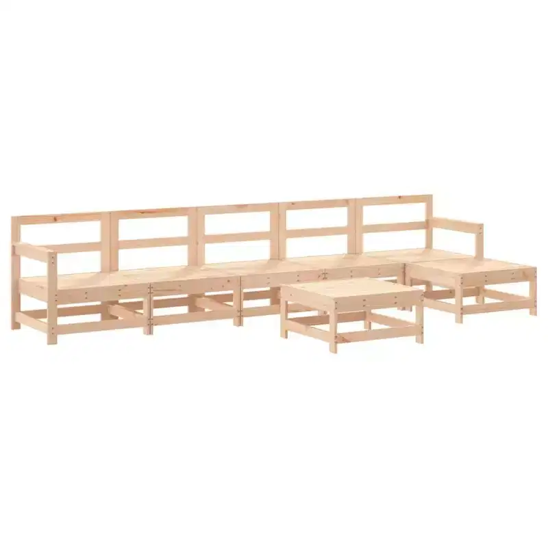 vidaXL Modular Patio Lounge Set with Solid Wood Build