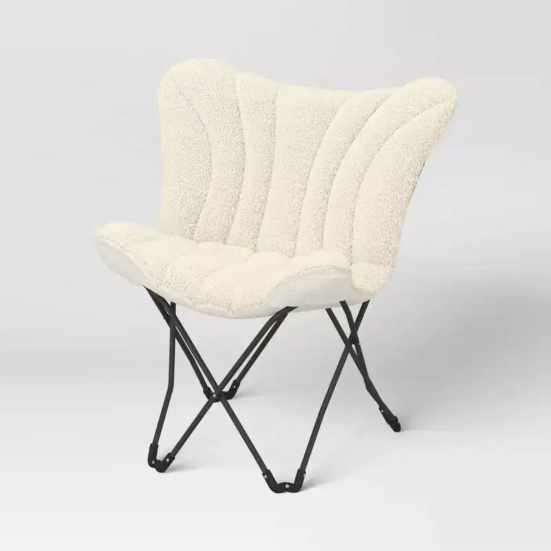 Dorm Butterfly Chair, Faux Shearling, Cream